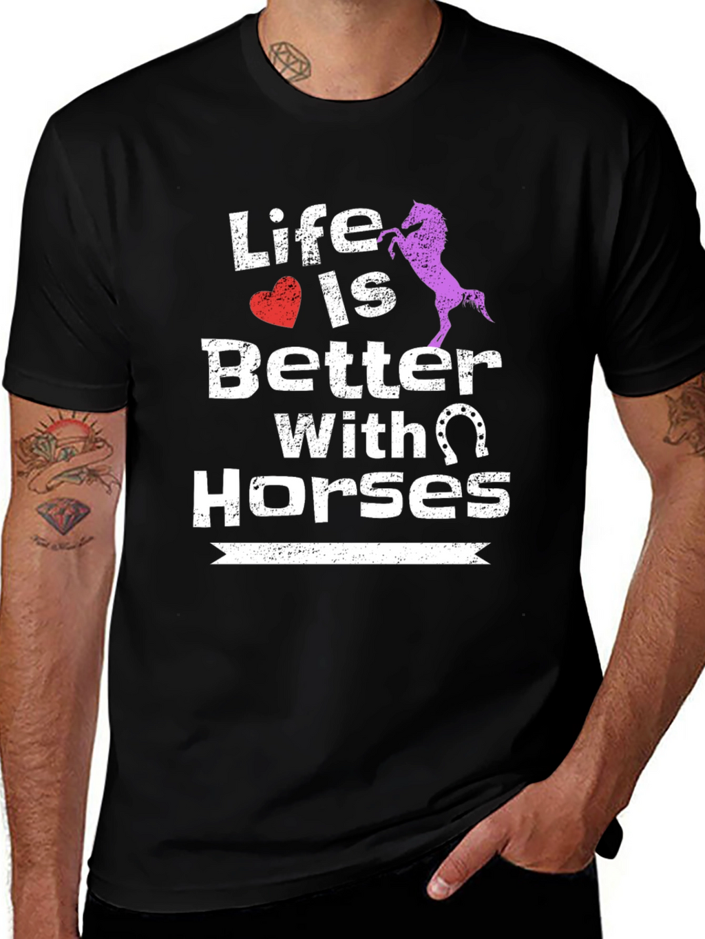 Life is Better with Horses Graphic T-Shirt