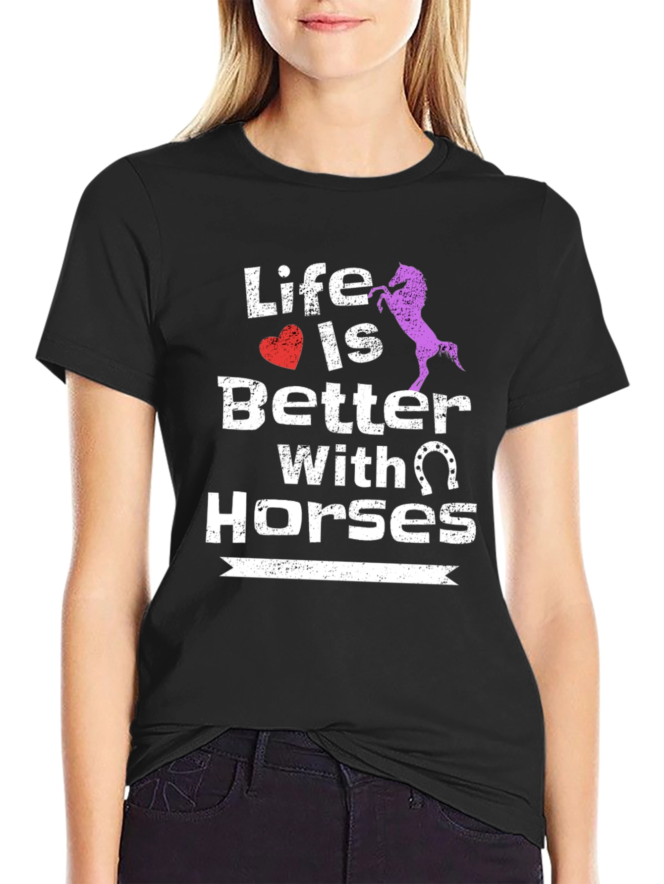 Life is Better with Horses Graphic T-Shirt