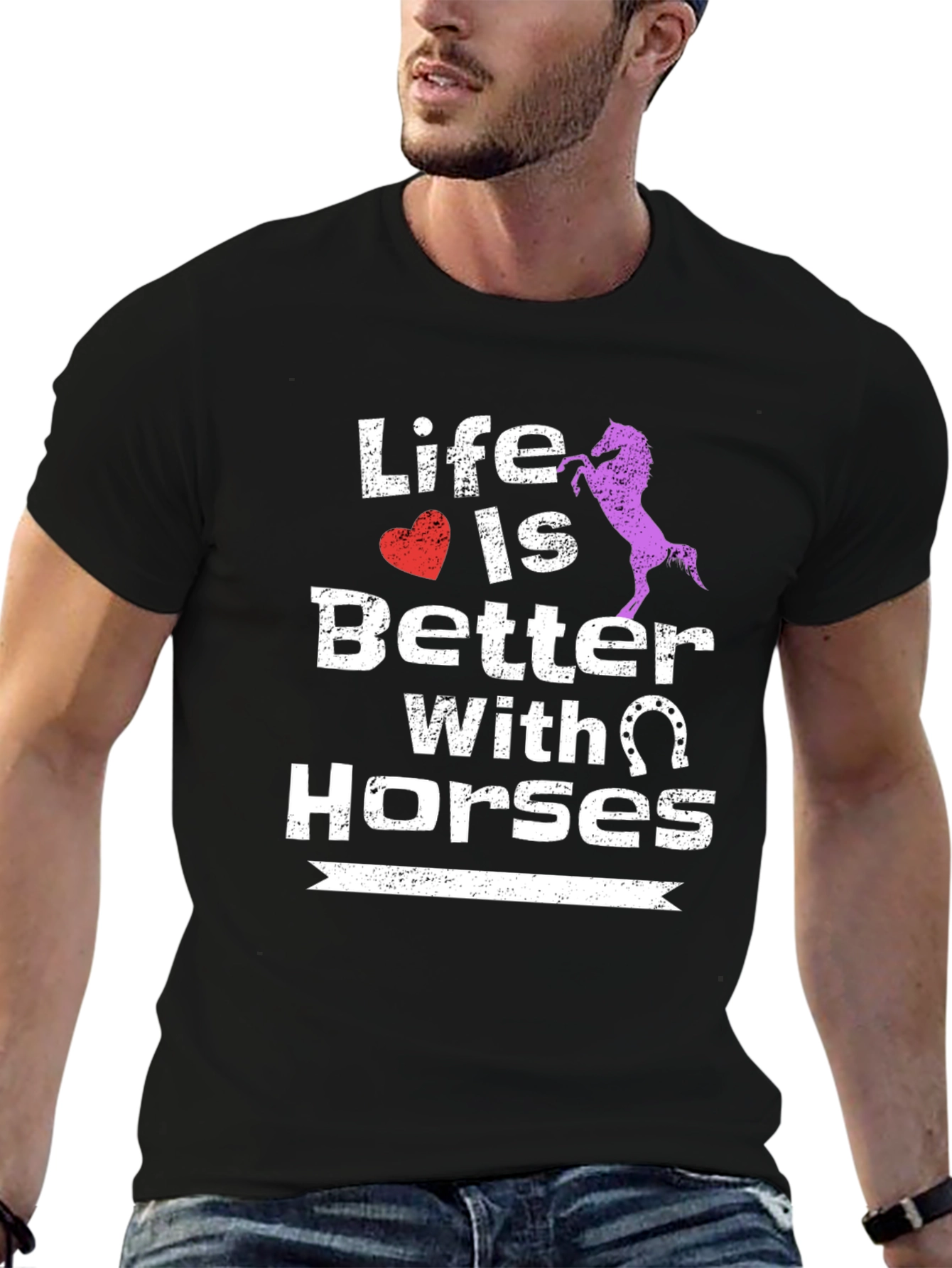 Life is Better with Horses Graphic T-Shirt