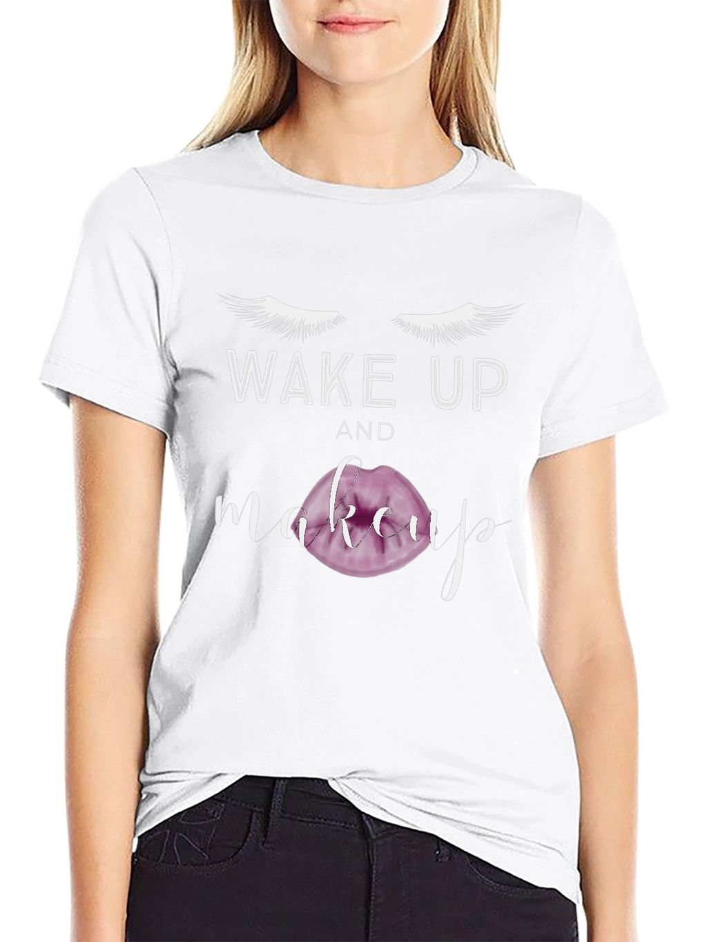 Wake Up and Makeup Graphic T-Shirt