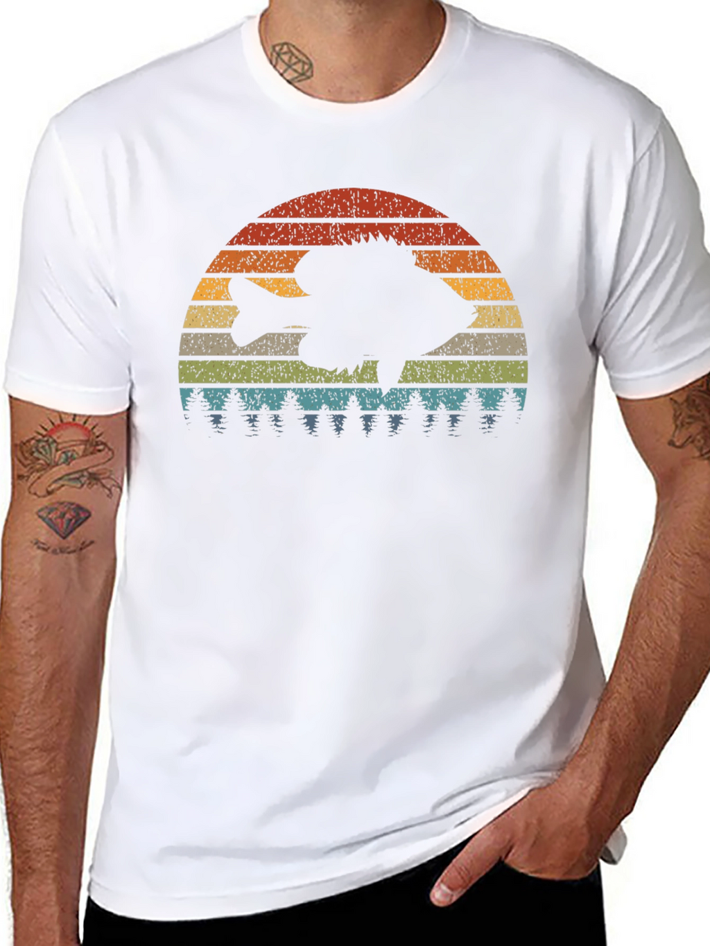 Retro Fish Sunset Graphic Tee