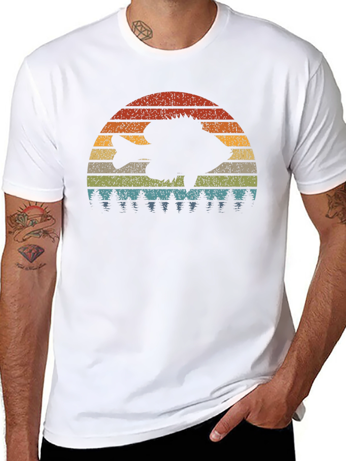 Retro Fish Sunset Graphic Tee
