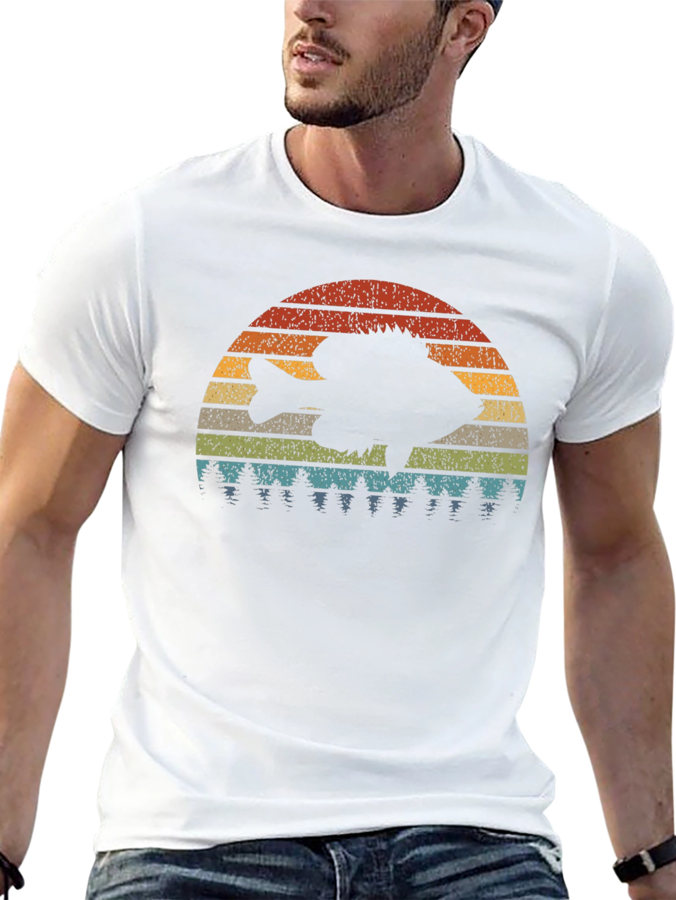 Retro Fish Sunset Graphic Tee