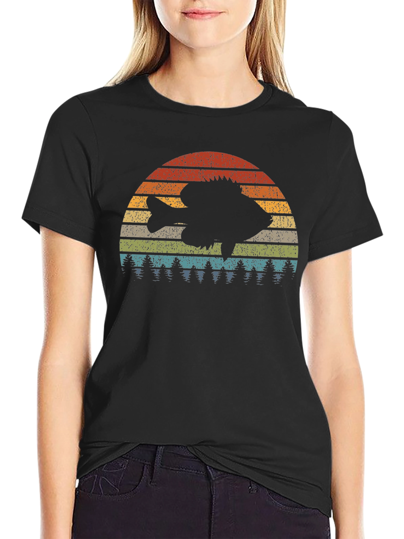 Retro Fish Sunset Graphic Tee