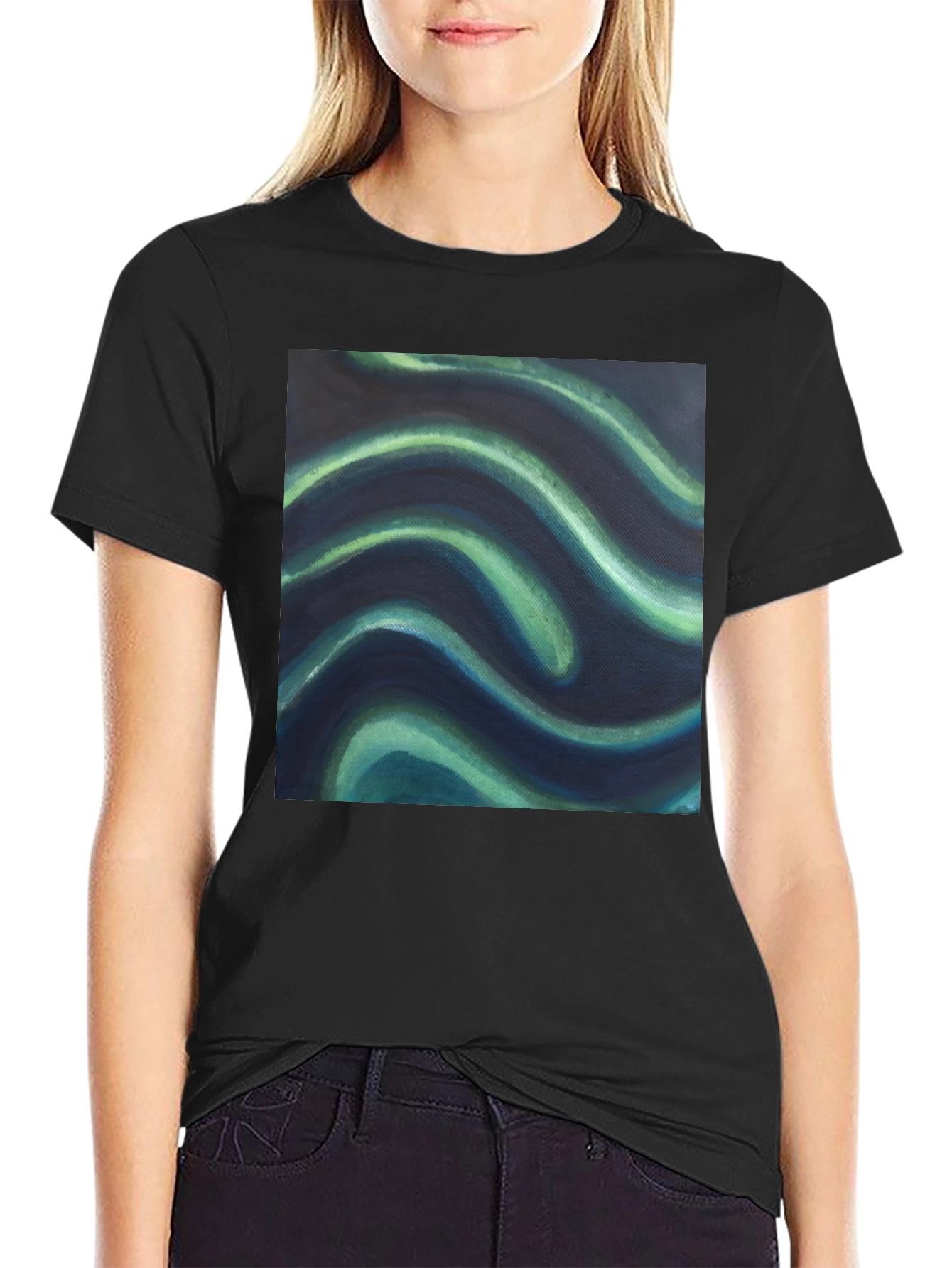Abstract Wave Graphic Tee - Modern Art Shirt