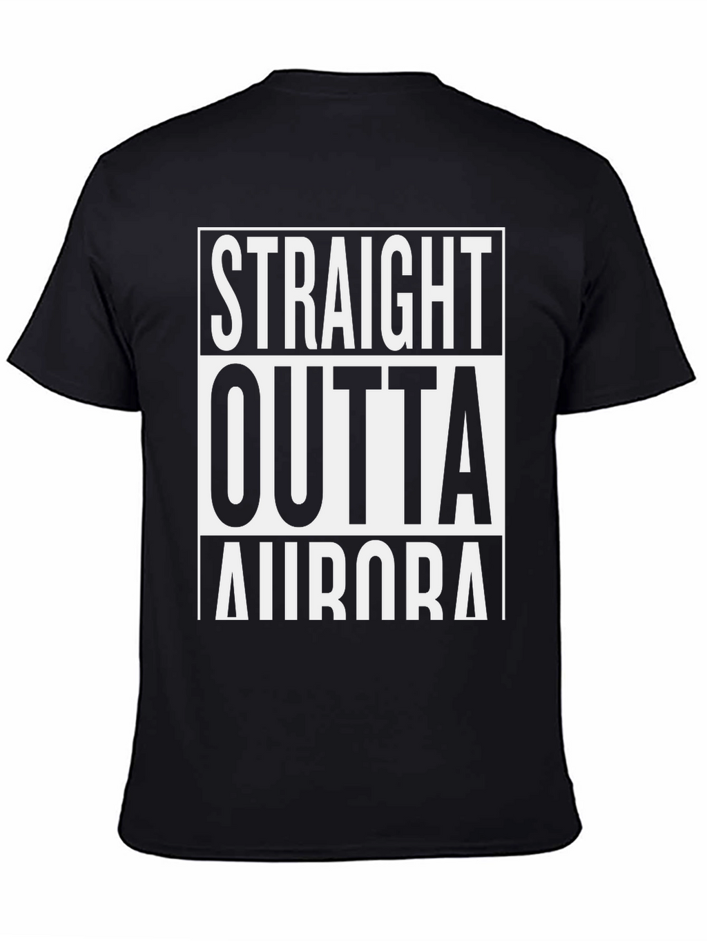 Straight Outta Aurora Graphic Tee - Black Cotton