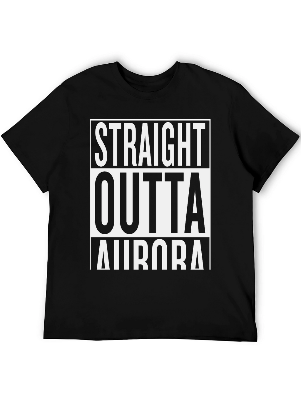 Straight Outta Aurora Graphic Tee - Black Cotton