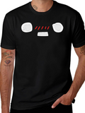 Funny Anime Face T-Shirt - Black Cotton Tee