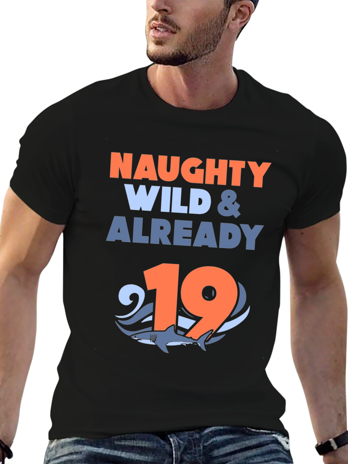 Naughty Wild & Already 19 Shark Graphic Tee