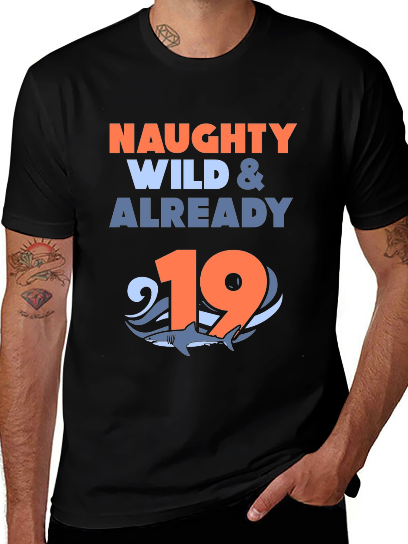 Naughty Wild & Already 19 Shark Graphic Tee