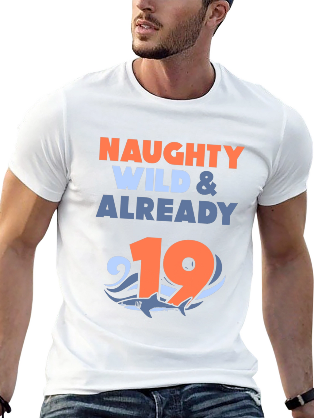 Naughty Wild & Already 19 Shark Graphic Tee