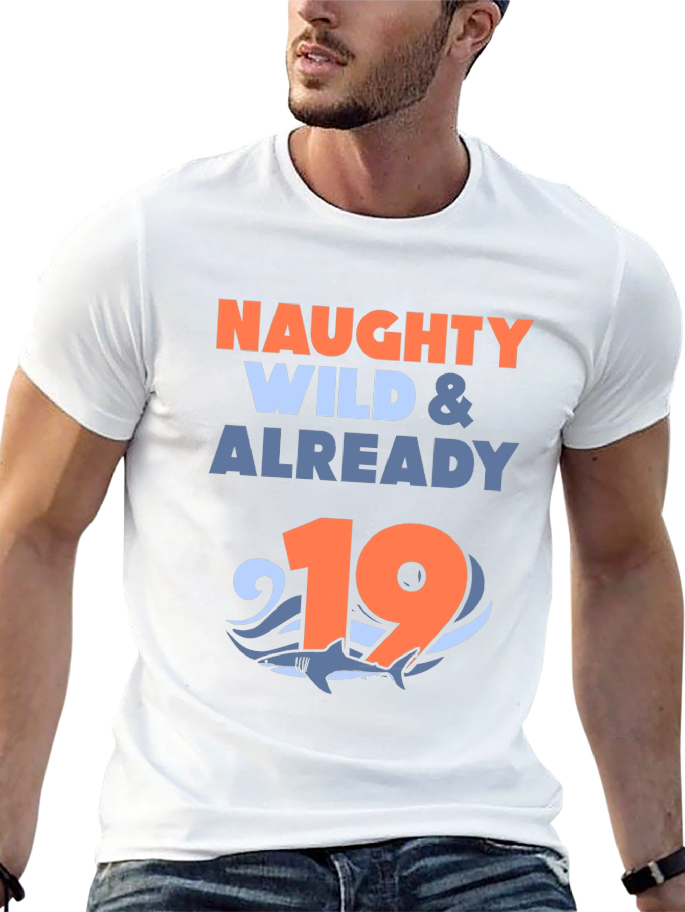 Naughty Wild & Already 19 Shark Graphic Tee