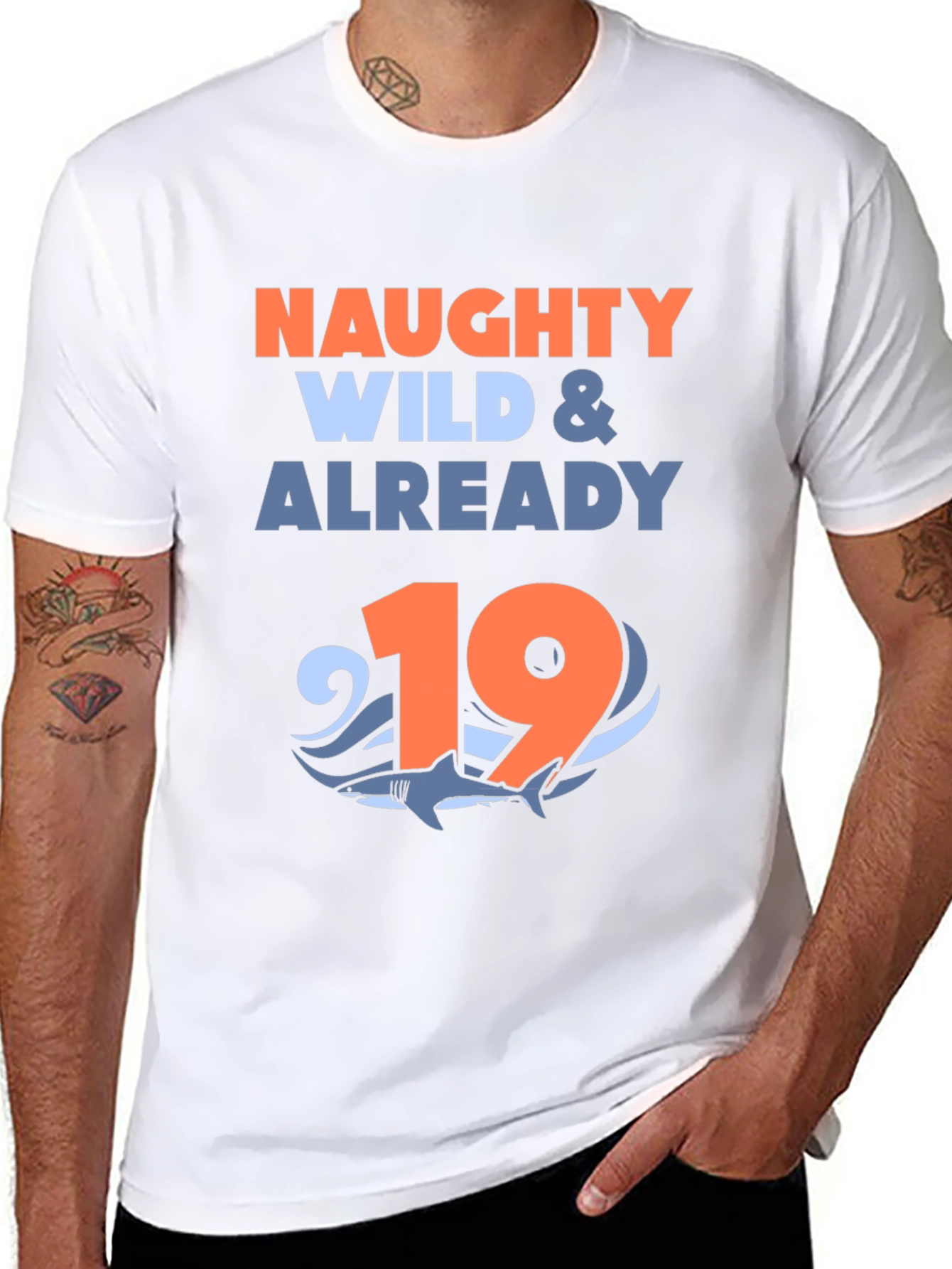 Naughty Wild & Already 19 Shark Graphic Tee