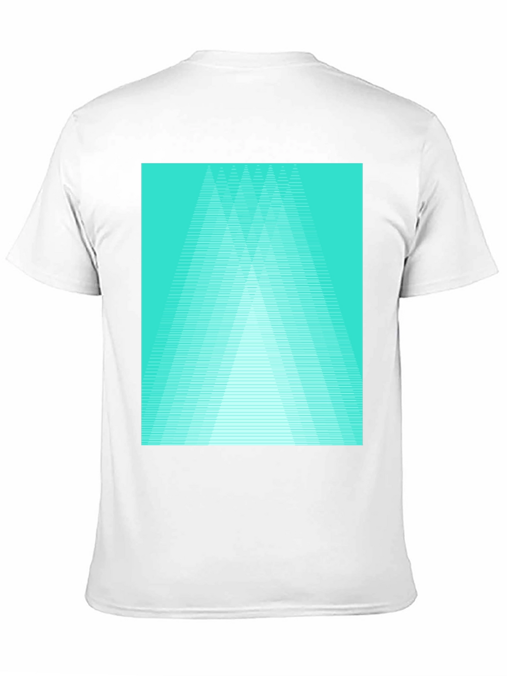 Retro Geometric Tee - Aqua Triangle Design