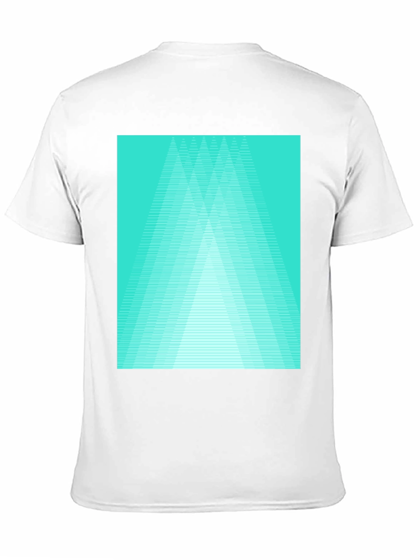 Retro Geometric Tee - Aqua Triangle Design