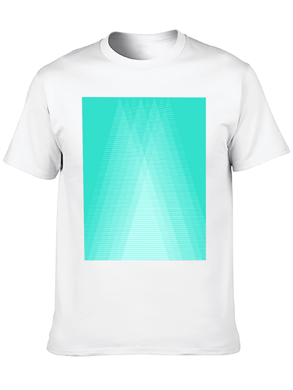 Retro Geometric Tee - Aqua Triangle Design