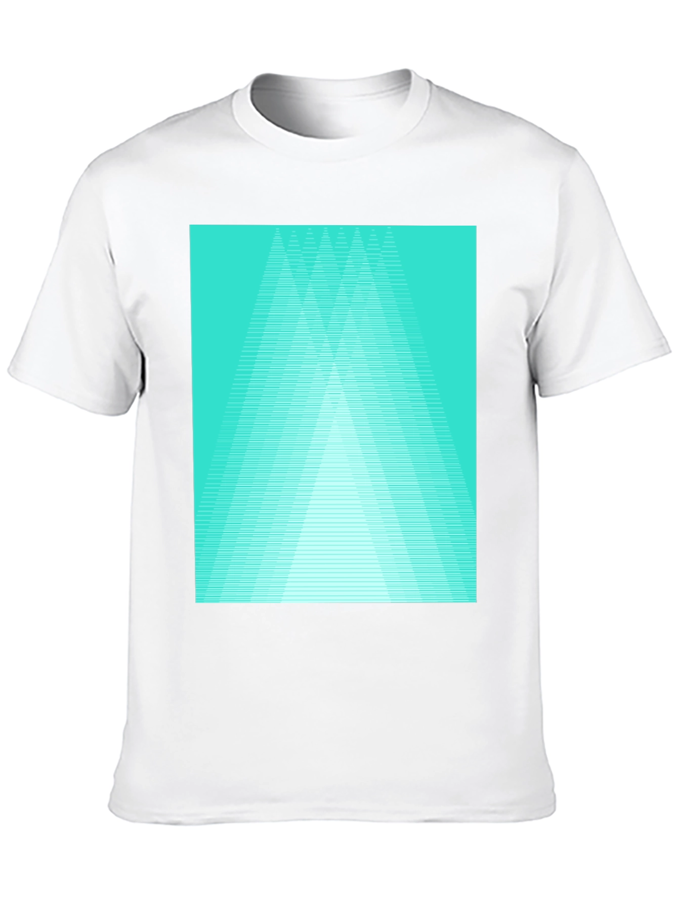 Retro Geometric Tee - Aqua Triangle Design