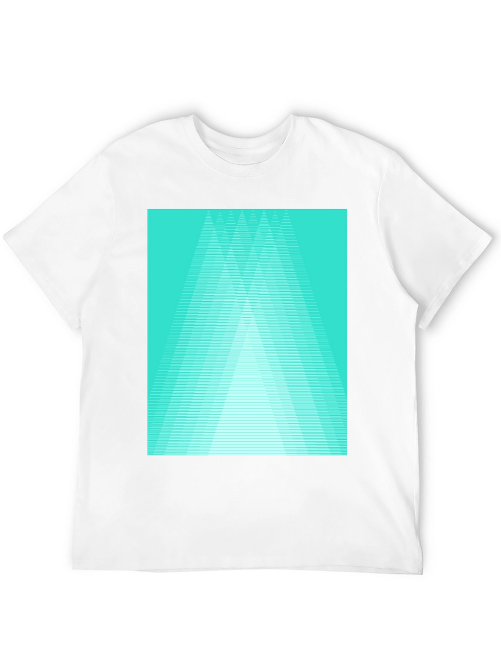 Retro Geometric Tee - Aqua Triangle Design