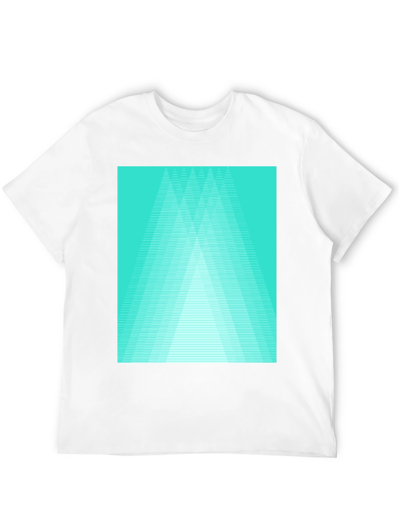 Retro Geometric Tee - Aqua Triangle Design