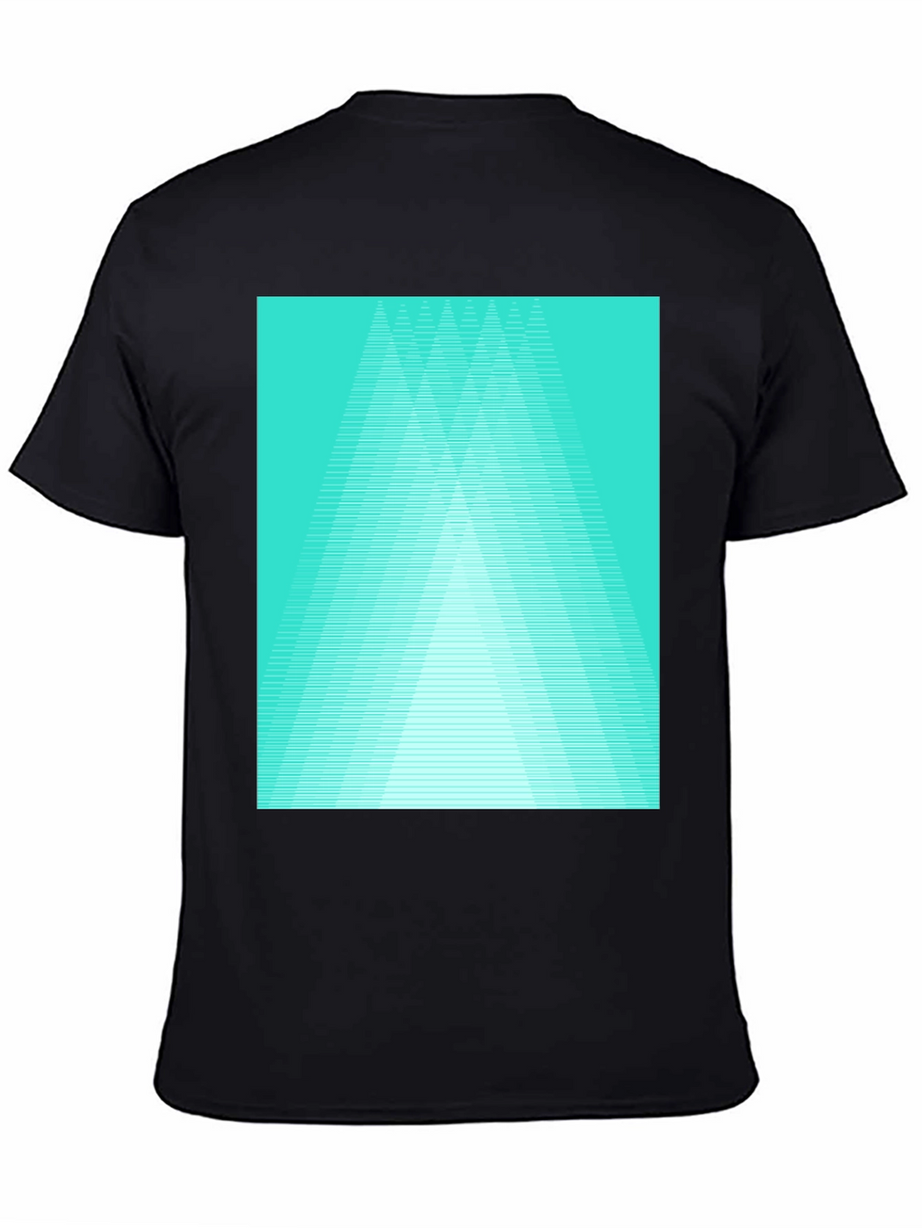 Retro Geometric Tee - Aqua Triangle Design