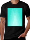 Retro Geometric Tee - Aqua Triangle Design