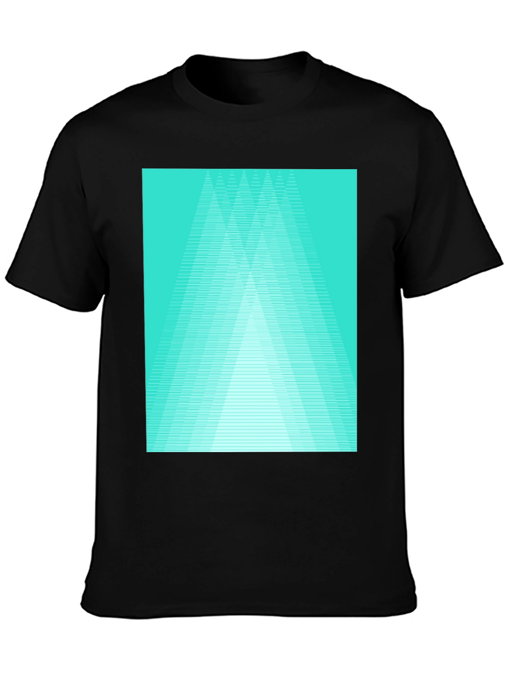 Retro Geometric Tee - Aqua Triangle Design