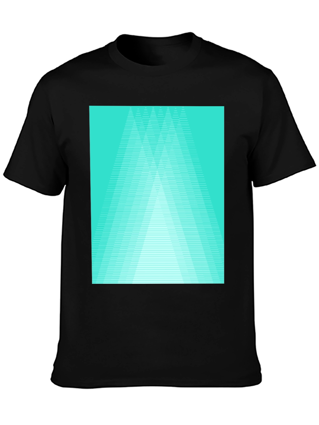 Retro Geometric Tee - Aqua Triangle Design