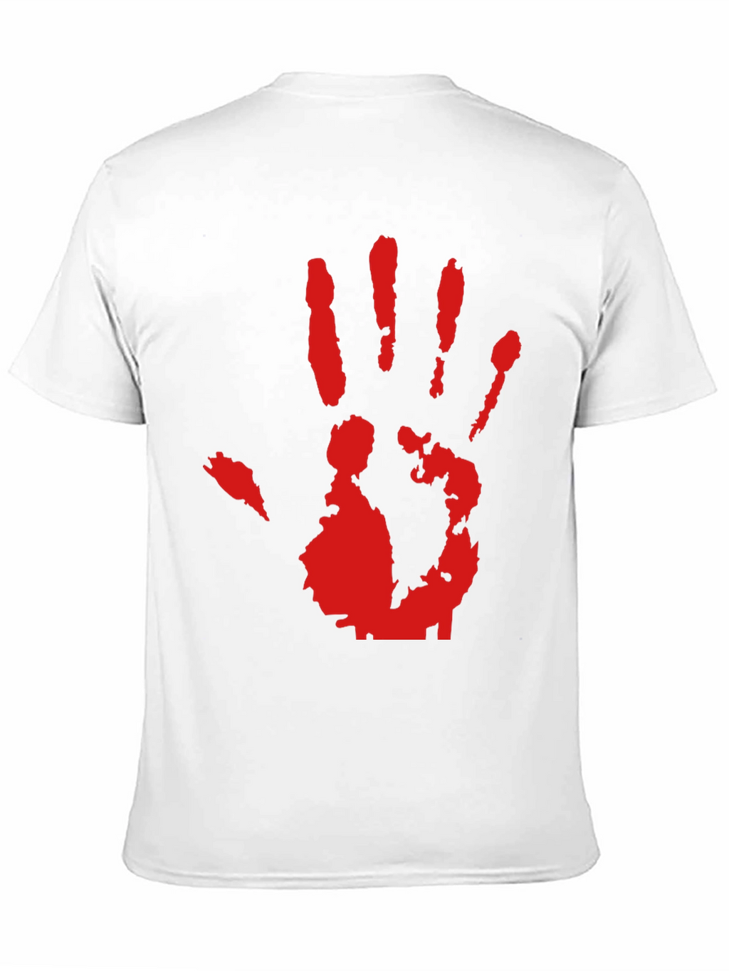 Red Hand Print Graphic Black T-Shirt