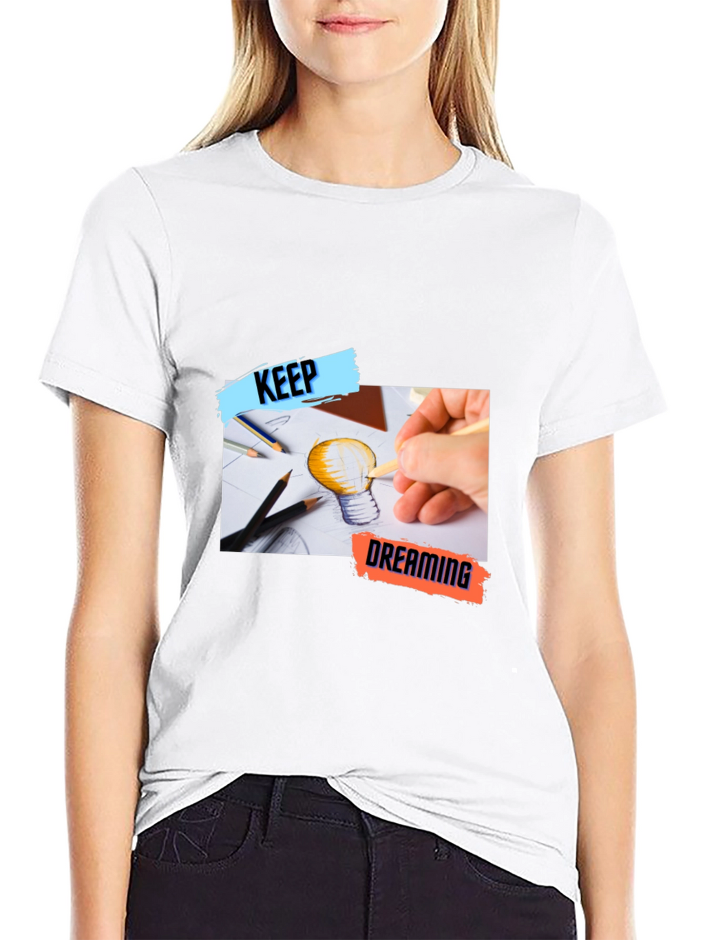 Keep Dreaming Black Graphic T-Shirt