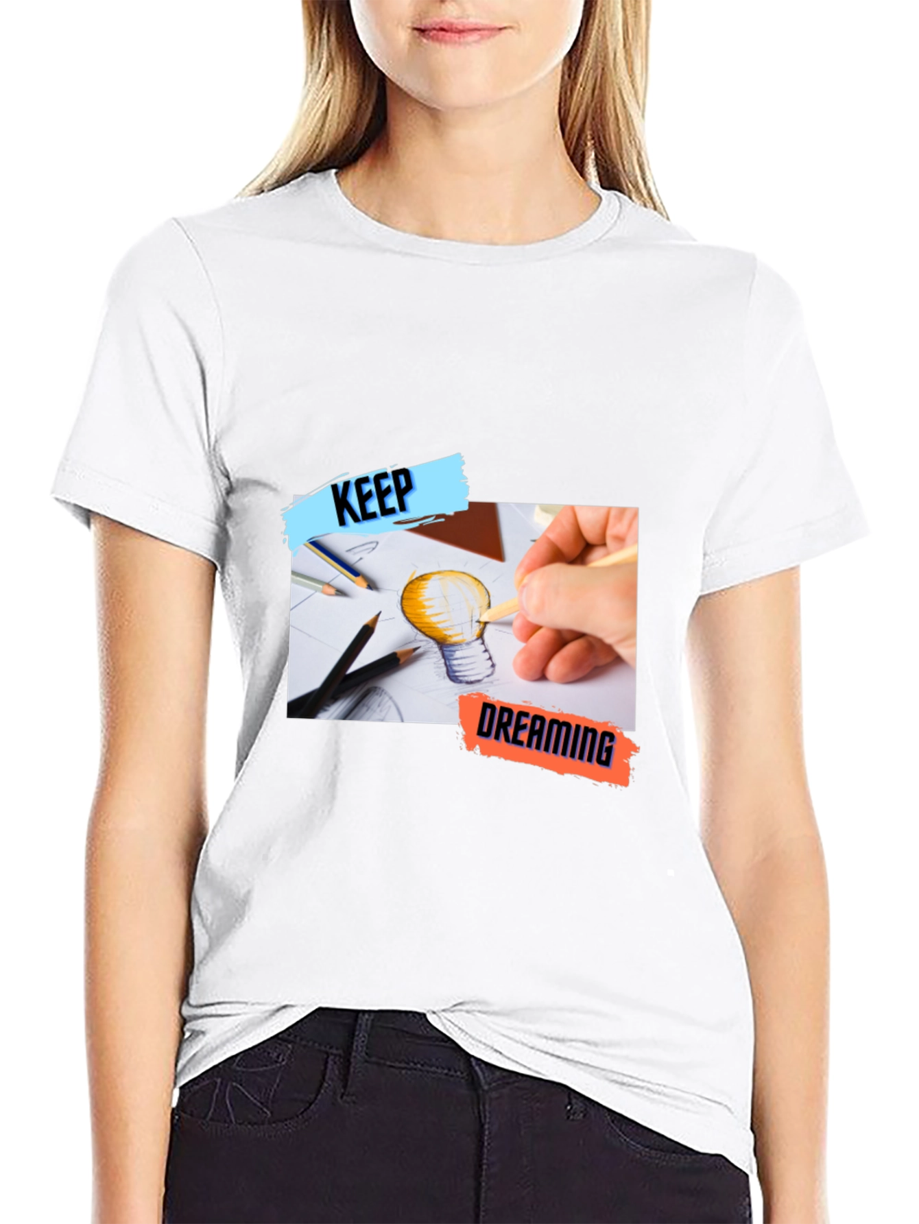 Keep Dreaming Black Graphic T-Shirt