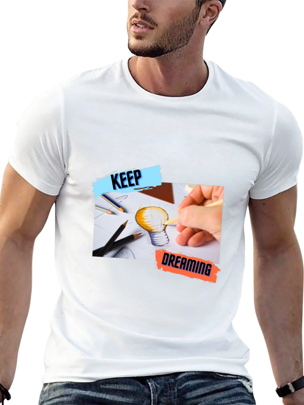 Keep Dreaming Black Graphic T-Shirt