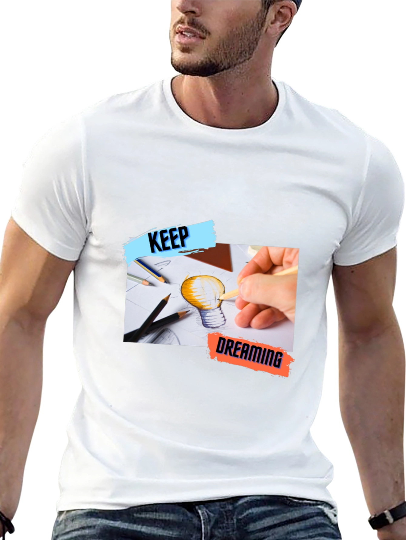 Keep Dreaming Black Graphic T-Shirt