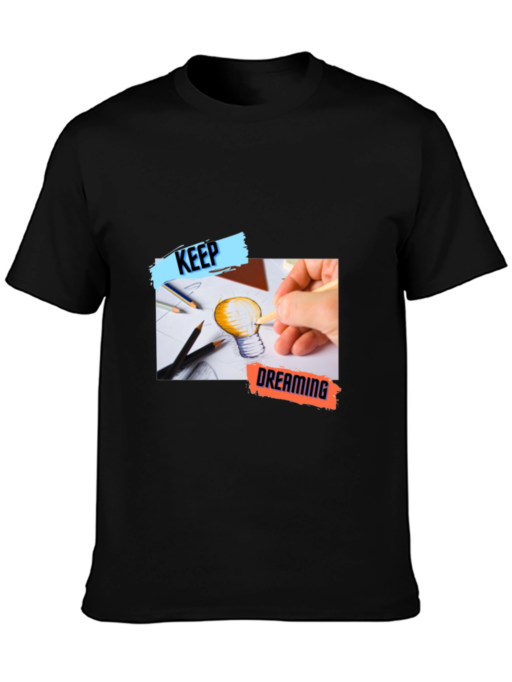 Keep Dreaming Black Graphic T-Shirt