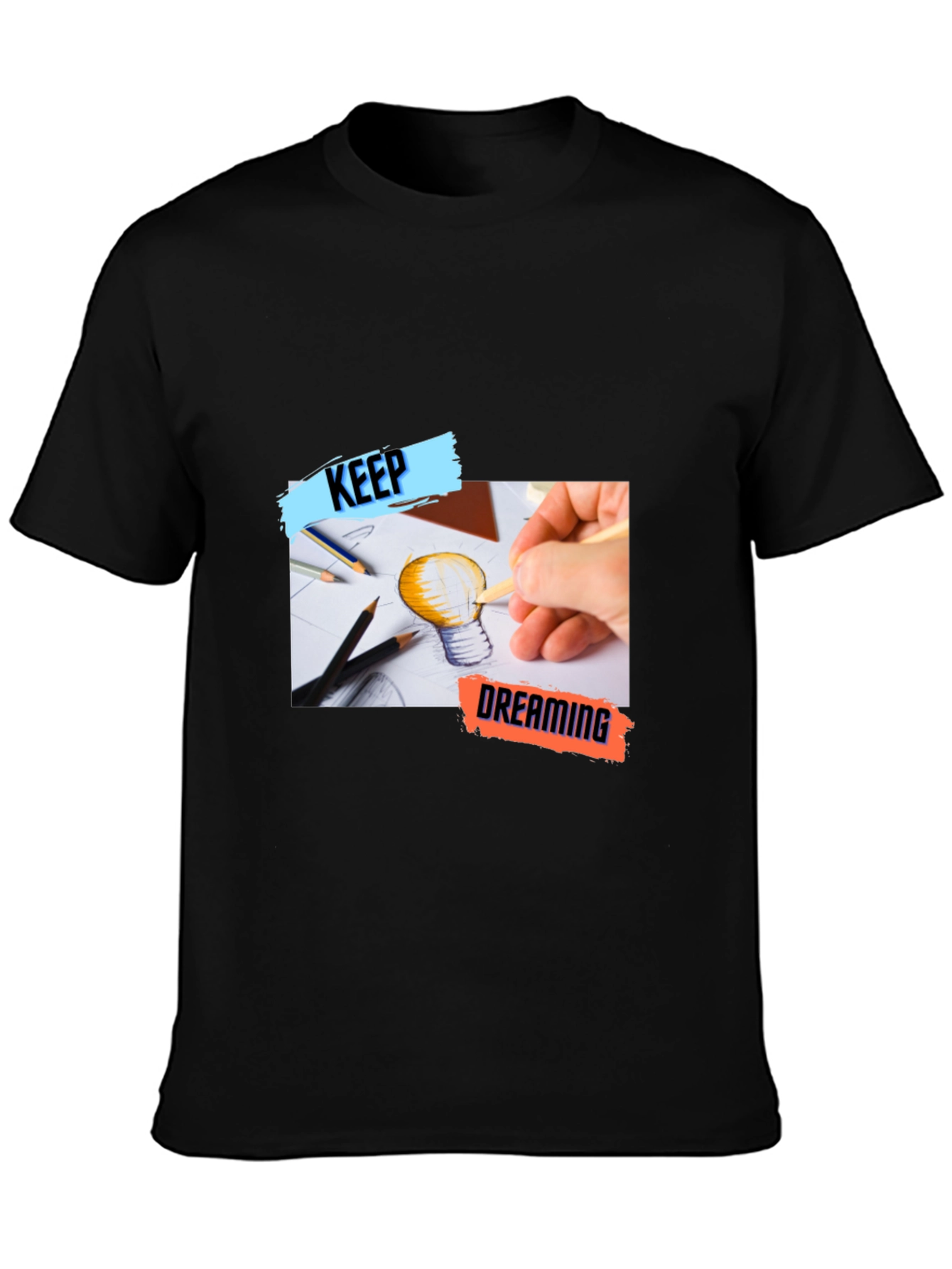 Keep Dreaming Black Graphic T-Shirt