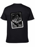 Grim Reaper Surfer Graphic Tee - Black Cotton