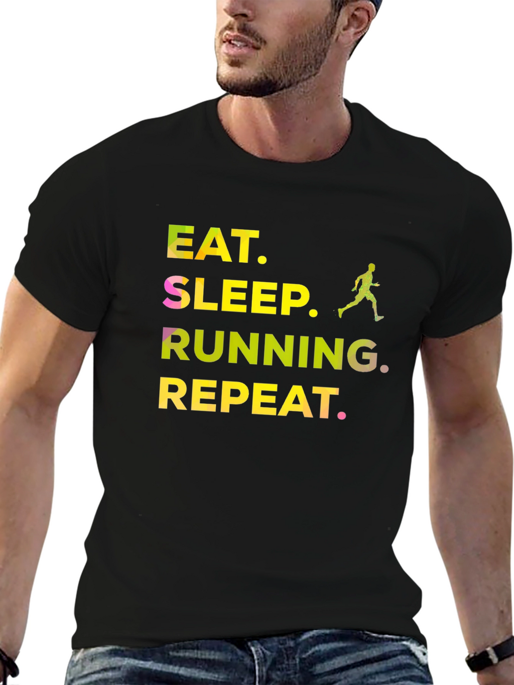 Eat Sleep Running Repeat Graphic Tee