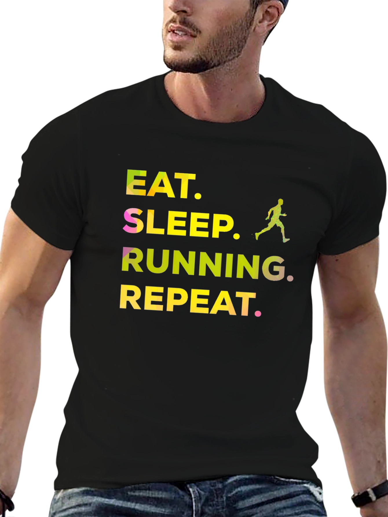 Eat Sleep Running Repeat Graphic Tee