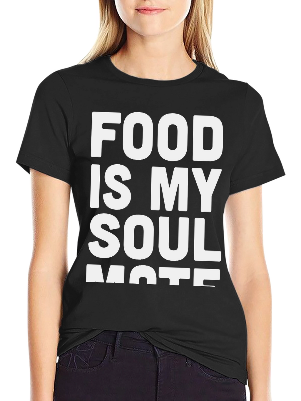 Food Is My Soulmate Black Graphic T-Shirt