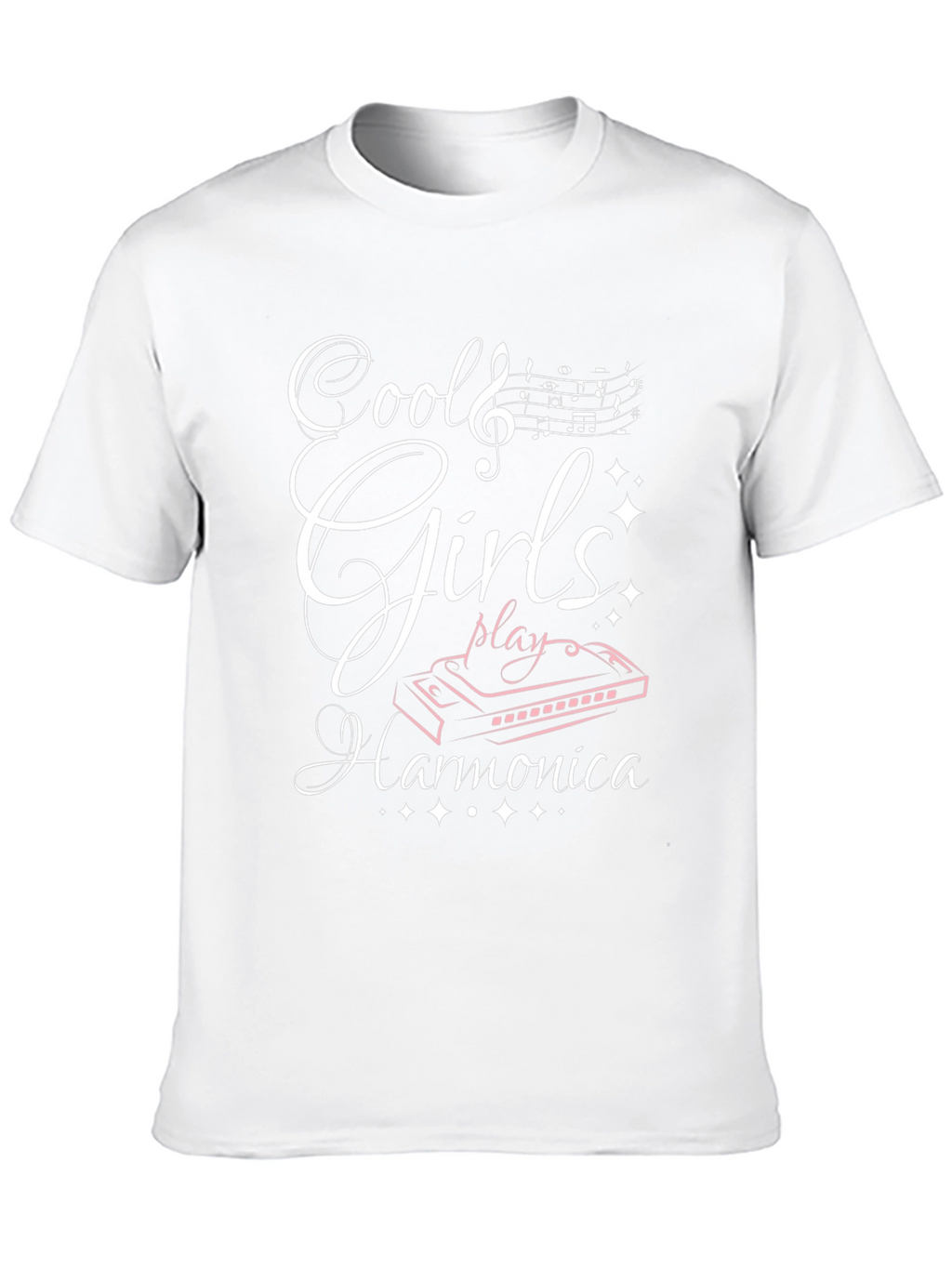 Cool Girls Play Harmonica Black T-Shirt