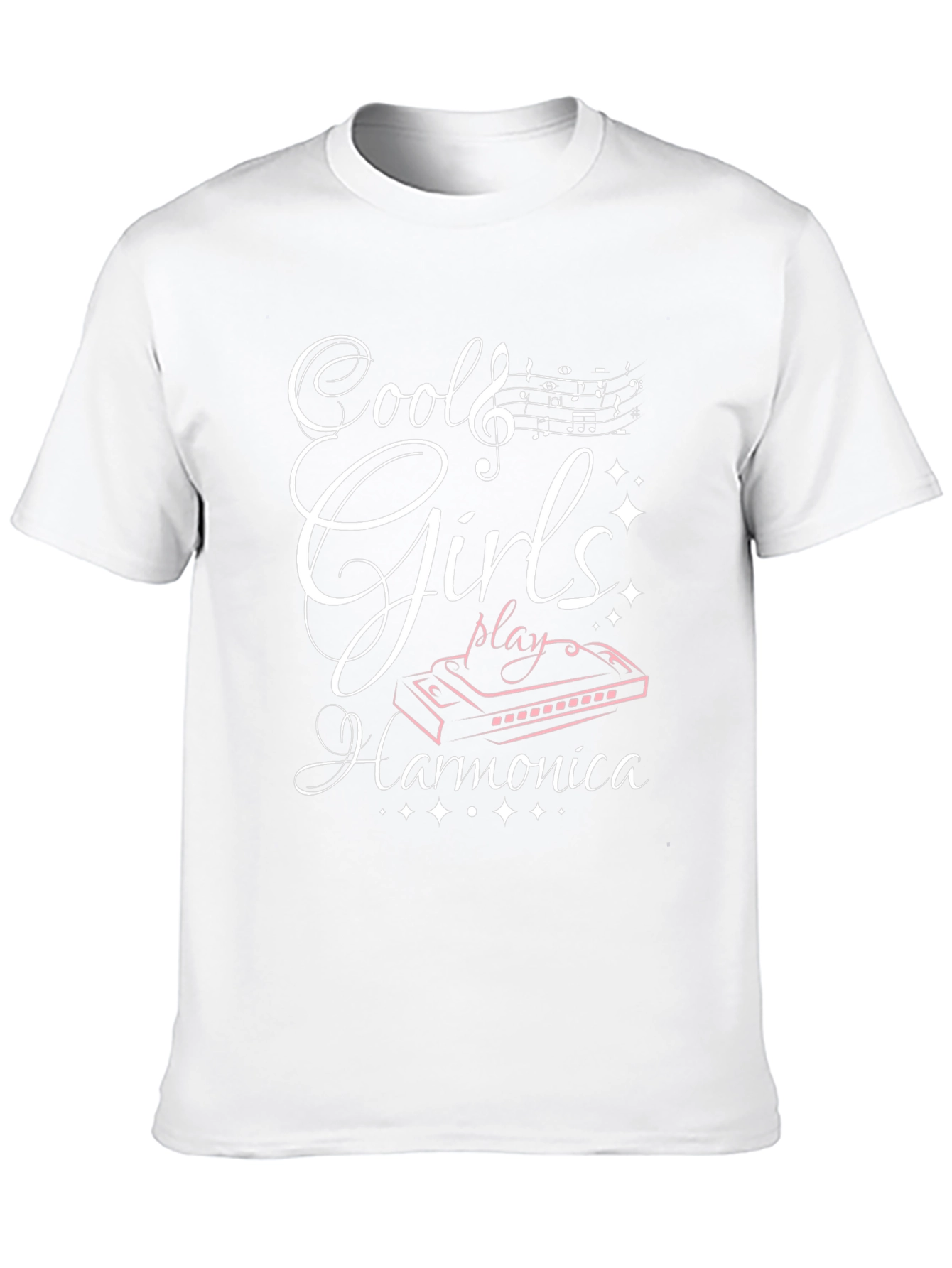 Cool Girls Play Harmonica Black T-Shirt