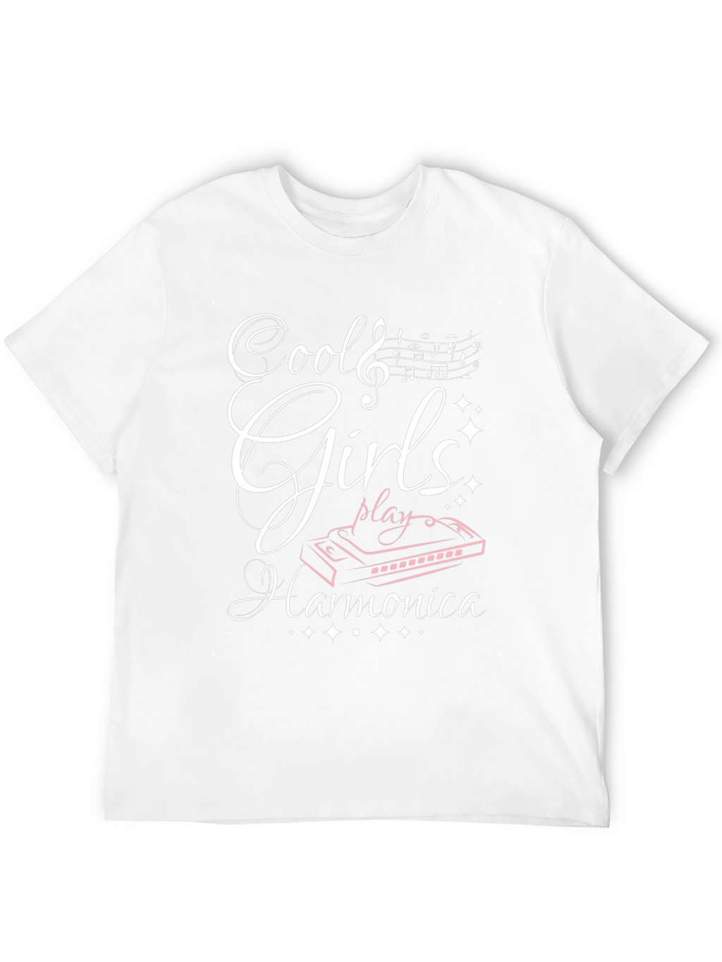 Cool Girls Play Harmonica Black T-Shirt