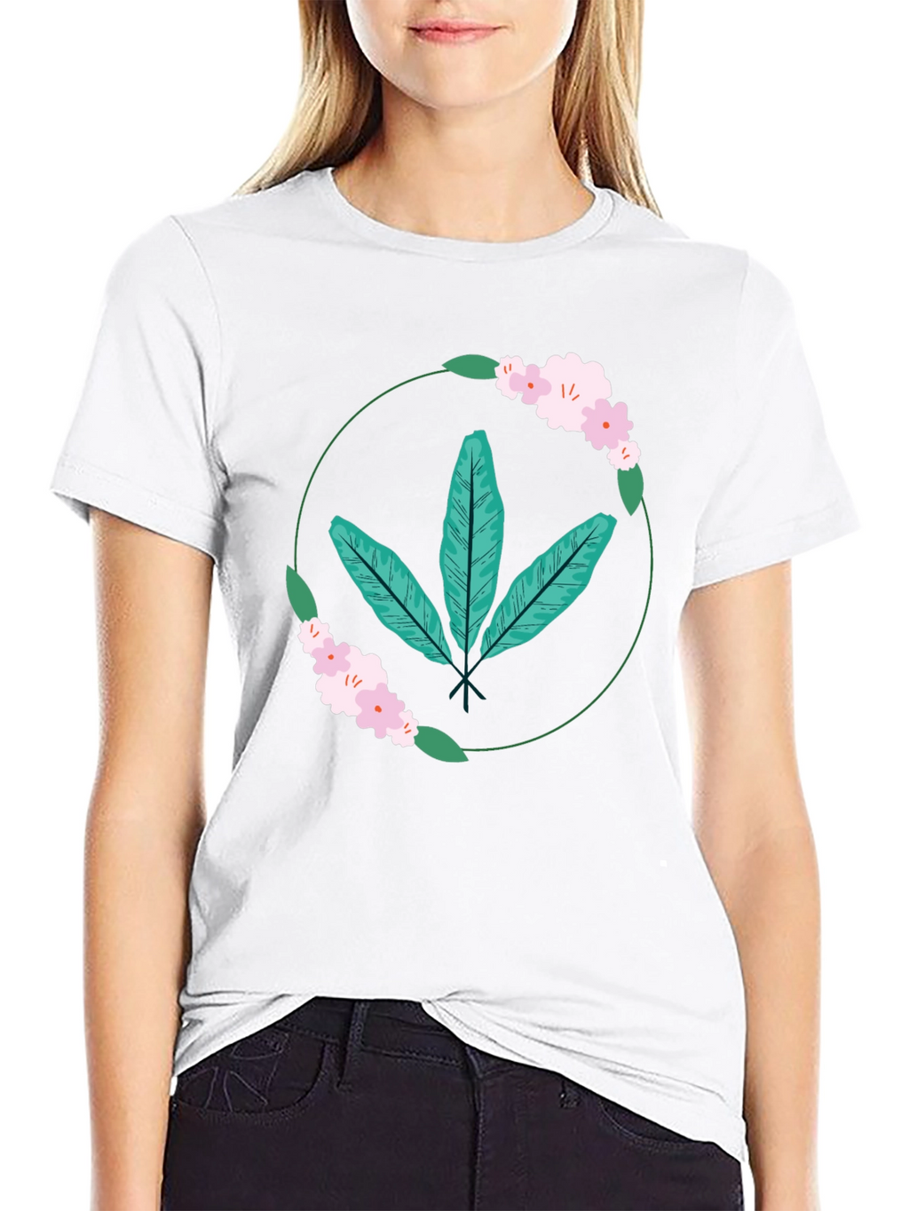 Botanical Print Tee - Casual Comfort