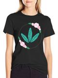 Botanical Print Tee - Casual Comfort