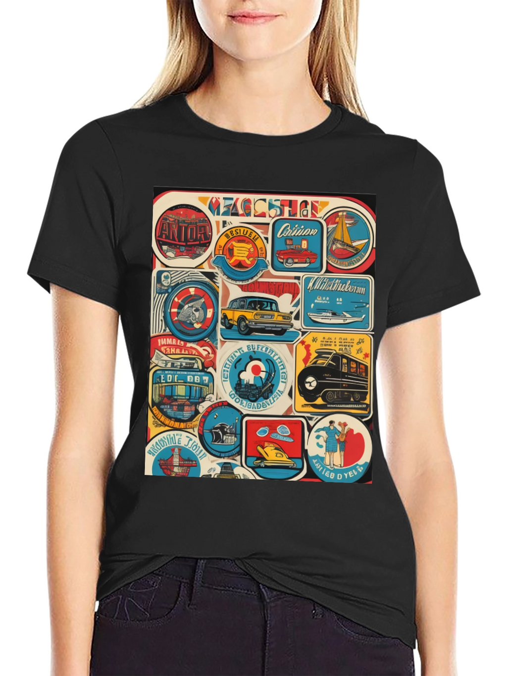Retro Travel Patch T-Shirt