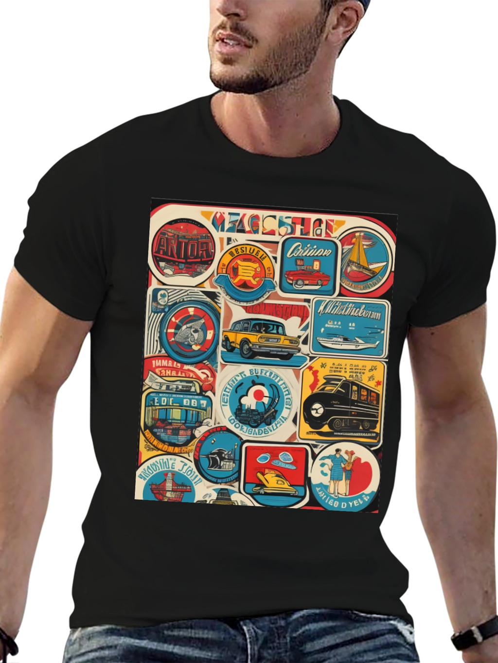 Retro Travel Patch T-Shirt