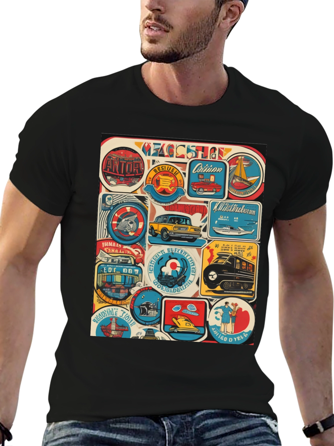 Retro Travel Patch T-Shirt