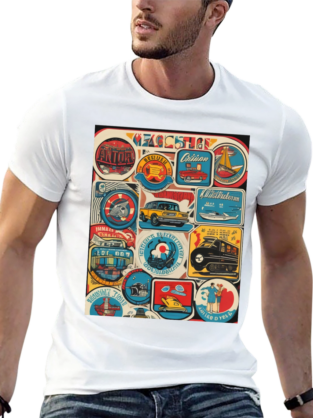 Retro Travel Patch T-Shirt