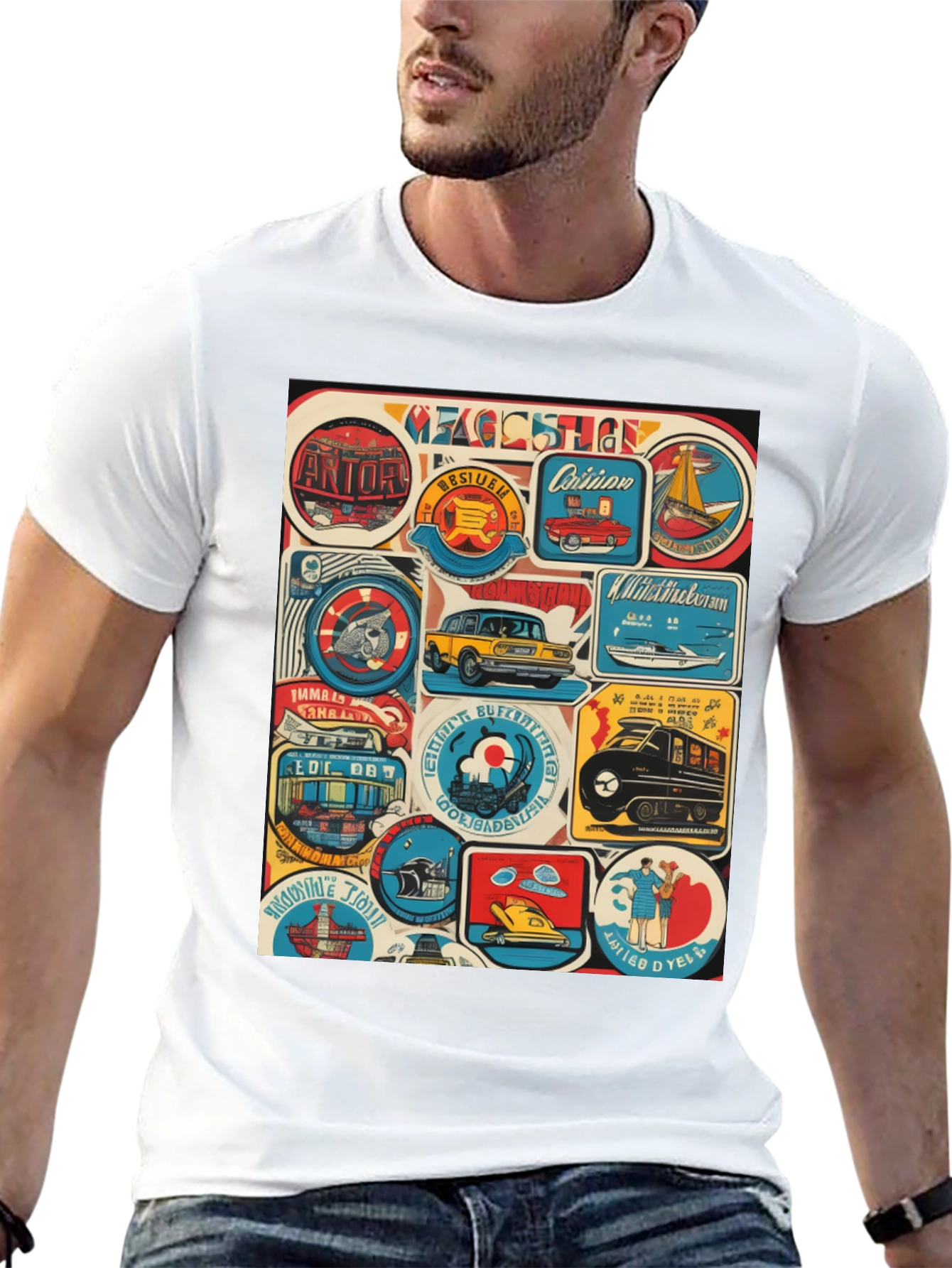 Retro Travel Patch T-Shirt