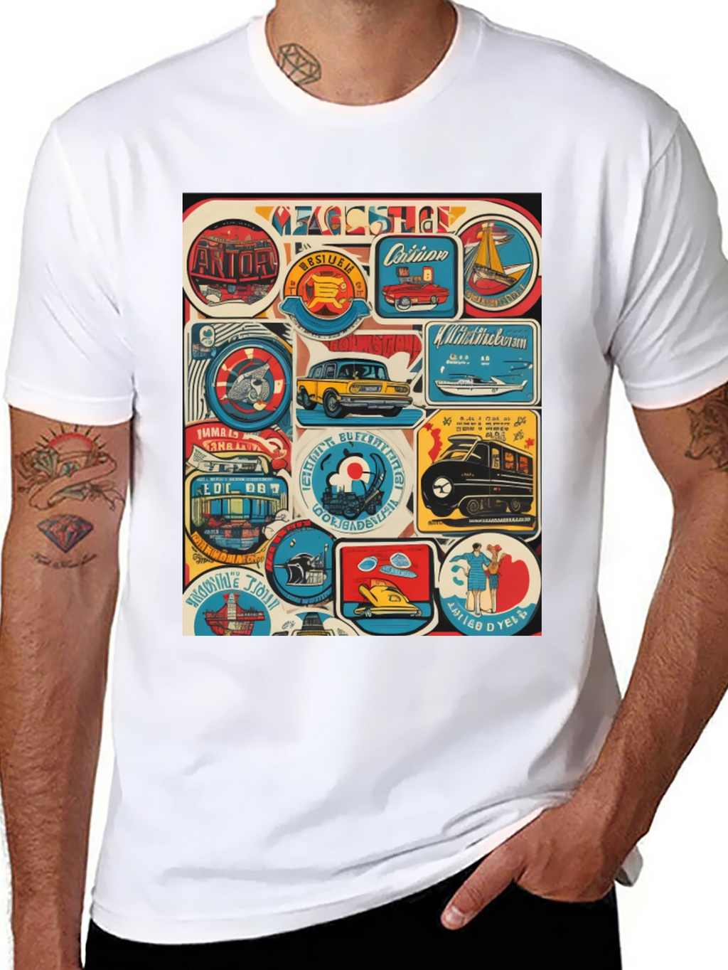 Retro Travel Patch T-Shirt