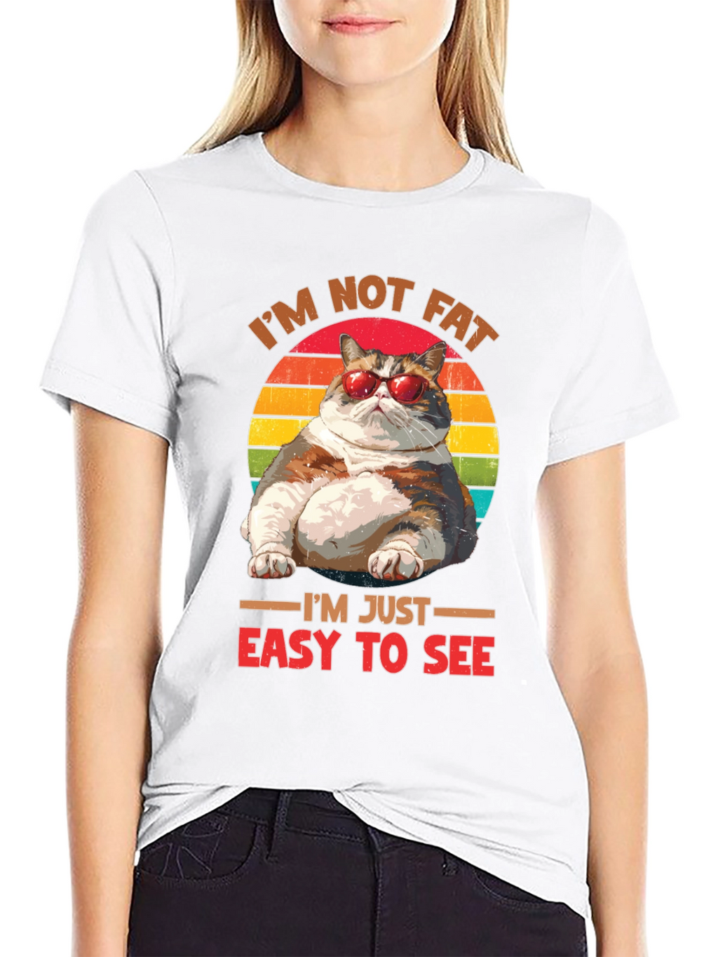 Im Not Fat Easy To See T-Shirt Cat